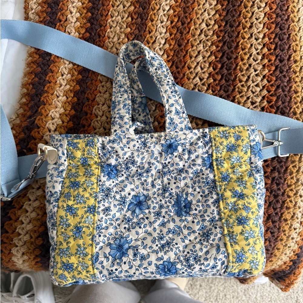 Vera Bradley Blue and Yellow Floral Tote